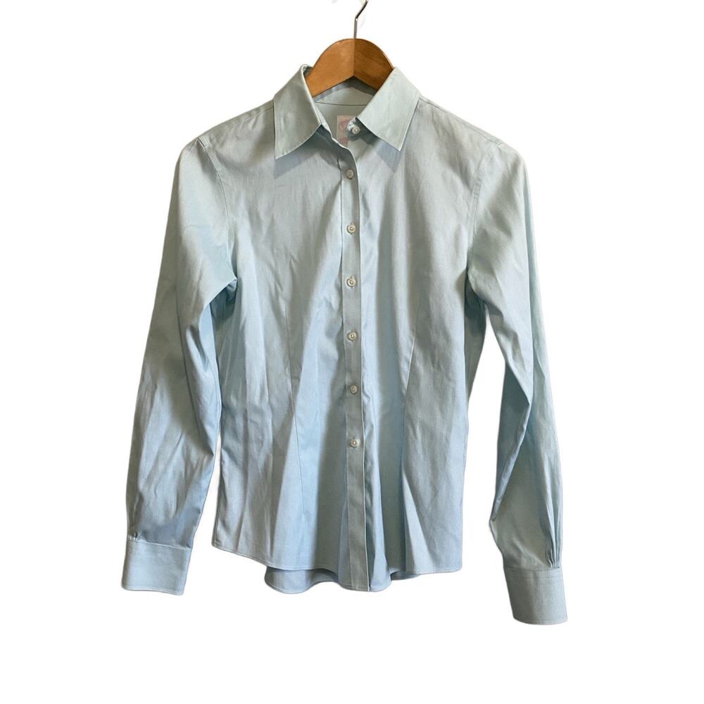 Brooks Brothers Women’s Tailored Fit Blue Button Down Shirt Size 4 Officewear